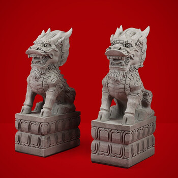 福建青蹄子麒麟 高30长16宽12厘米