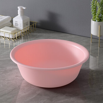 纷纳屋 塑料脸盆大号39cm粉色 家用加深加厚耐用耐摔洗脸盆厨房洗菜盆
