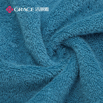 洁丽雅（Grace）五星级酒店大毛巾2条纯棉家用加大加厚吸水长绒棉洗脸面巾180G/条