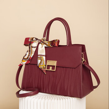 mker母亲节红色包包女妈妈结婚包感中年女士手提包婆婆婚礼物女包 酒