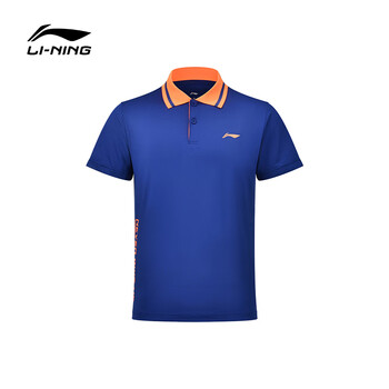 李宁（LI-NING）乒乓球服羽毛球服短袖polo衫新秀系列舒适透气运动上衣男女 XL 