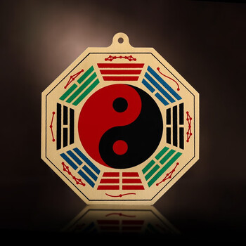 易明居五行八卦福纯铜挂件摆件客厅太极乾坤八卦镜太极图平七夕情人节