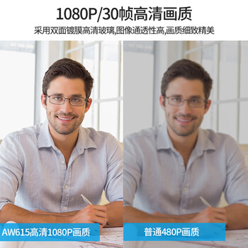阿斯盾AW615电脑摄像头家用直播远程视频会议1080P高清大广角带麦克风USB外置笔记本台式