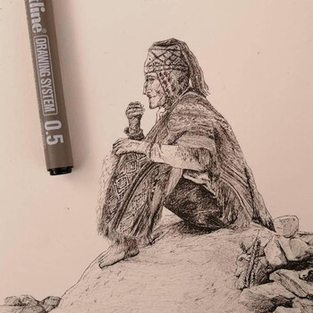 【开学必备】旗牌（Shachihata）Artline 超细勾线笔 防水绘图笔 漫画/设计/动漫专用 0.1mm 红色 EK-231