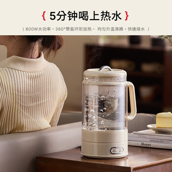 APIXINTL安本素玻璃电水壶热水壶大容量家用迷你养生壶 煮茶器 烧水壶办公室多功能全自动花茶壶