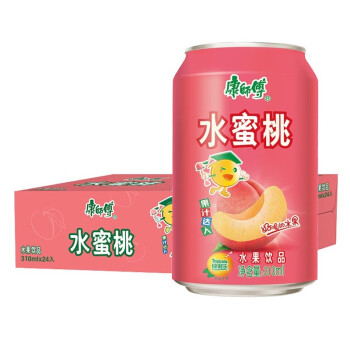 康师傅水蜜桃310ml3罐装水果饮品听装纯果乐果味饮料3罐