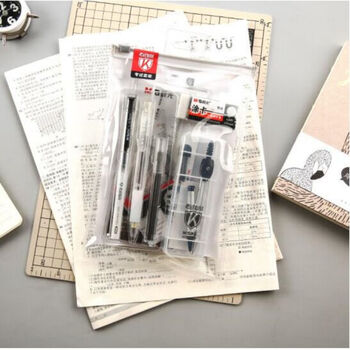 晨光(M&G)HAGP1043文具学生考试绘图套装(0.5mm中性笔+2B涂卡铅笔+橡皮+套尺+替芯)学习用品组合装 1套装