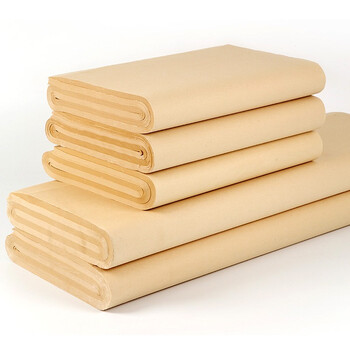 一海堂文化宣纸 文房四宝 笔墨纸砚书画练习纸初学书法国画练习仿古毛边纸 四尺四开半生熟整刀/100张