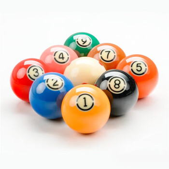 英辉（INVUI）台球子黑金刚水晶球黑8花式标准中式16彩台球用品桌球 8A57.2mm