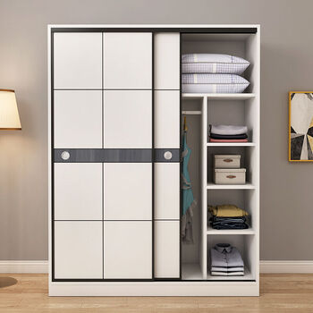 尚仁衣柜推拉门尚仁衣柜推拉门简约现代实木质组装大衣柜卧室衣橱定制