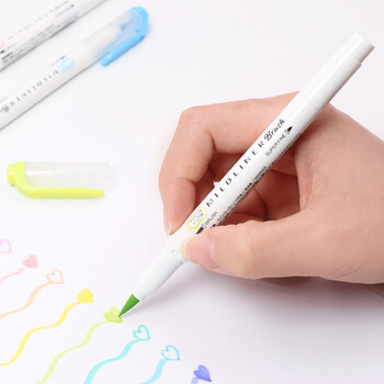 斑马牌(ZEBRA)双头荧光笔 彩虹色手账笔 学生重点划线笔标记笔 Brush柔和色系列 WFT8 柔和柑绿 斑马牌(ZEBRA)双头荧光笔 彩虹色手账笔 学生重点划线笔标记笔 Brush柔和色系列 WFT8 柔和柑绿