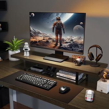 LUCKPRO显示器增高架 电脑显示器支架  桌面置物架台式电脑显示器屏幕增高底座笔记本支架 键盘置物收纳架