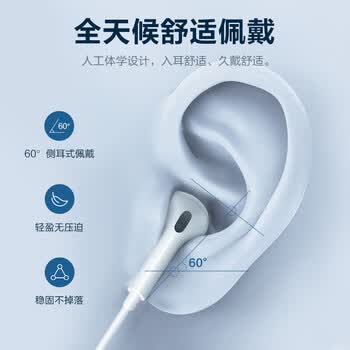 OKSJ适用vivo iQOO有线游戏耳机 线控半入耳式 手机音乐耳机 3.5mm接口 电脑笔记本手机通用