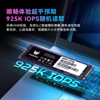 宏碁掠夺者（PREDATOR）2TB SSD固态硬盘 M.2接口(NVMe协议) GM7系列｜NVMe PCIe 4.0读速7200MB/s  AI电脑存储配件