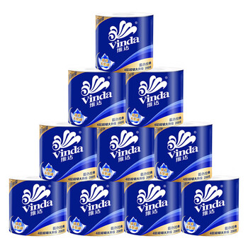 维达（Vinda） 蓝色经典4层200克10卷*1提卫生纸 V4073 湿水不易破