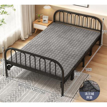 小米石活动床f折叠床免安装办公室午休床便携四折床结实家用床铺午睡