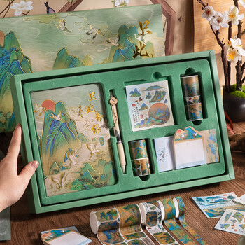 咔巴熊中国风手账礼盒套装 高颜值创意笔记本文创伴手礼生日新年节日礼物 只此青绿