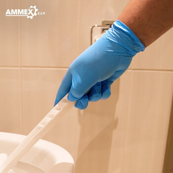 爱马斯（AMMEX） 一次性手套丁腈100只大码橡胶厨房家务清洁洗碗餐饮实验室手套