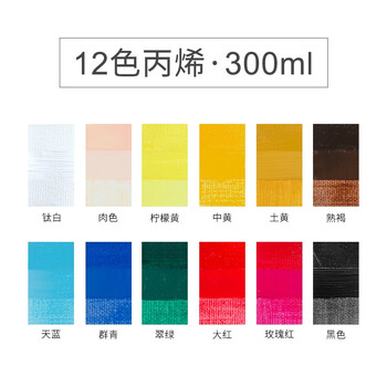 中盛画材 丙烯颜料300ml大瓶白色墙绘彩绘专用防水防晒不掉色手绘墙画丙稀绘画颜料套装儿童涂鸦diy12色美术写生 中盛画材 丙烯颜料300ml大瓶白色墙绘彩绘专用防水防晒不掉色手绘墙画丙稀绘画颜料套装儿童涂鸦diy12色美术写生