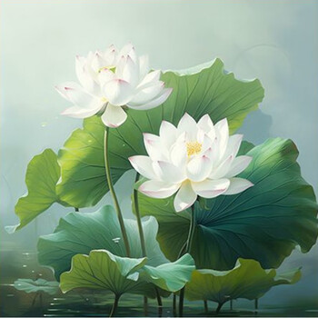 无框画荷花价格报价行情- 京东