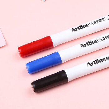【开学必备】旗牌（Shachihata）Artline 办公会议迷你小巧便携防干燥易擦可擦白板笔 黑色 1.5mm EPF-507-K