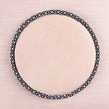 椅垫海绵圆形棉麻透气小圆凳子坐垫学生防滑垫子套罩吧台椅藤椅垫米