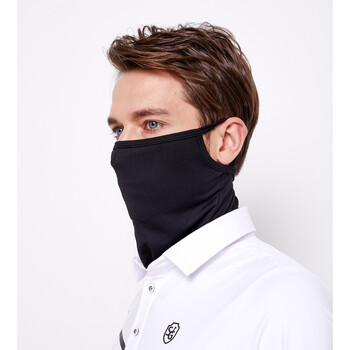 绿野客高尔夫防晒面罩 挂耳面纱舒适透气脸罩 运动服装 骑行面罩 黑色