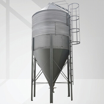 万尊 养殖场饲料仓镀锌料塔21吨饲料罐饲料塔拆装发货