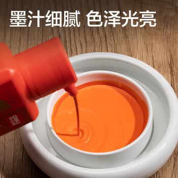 得力（deli）朱墨书法专用小瓶书画写字练习批改用红色墨水纯正红墨汁小楷毛笔练字正宗朱液墨汁 100g开学文具
