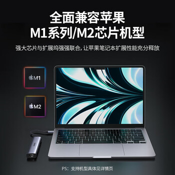 绿联（UGREEN）Type-C扩展坞拓展坞网线转接头带千兆网口转USB3.0分线器雷电3/4 五合一20932