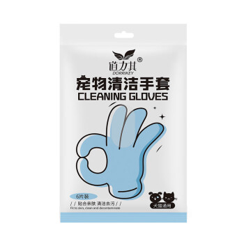 道力其宠物湿巾免洗手套猫咪免洗手套狗狗清洁去污全身洗澡干洗擦浴 【6片装】免洗手套