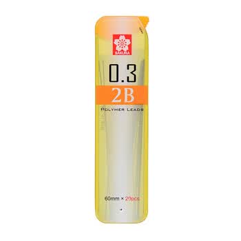 樱花（SAKURA）防断自动铅笔芯活动铅芯替芯20根 0.3mm2B加量装 日本进口