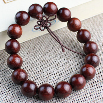 赞比亚血檀木手串20非洲小叶紫檀木佛珠檀木手链血檀手串 【跑量小孔