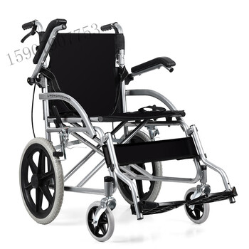 健康保价天轮椅折叠轻便扶手可掀老年残疾人手军绿色