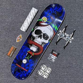 美国powellperalta滑板全进口双翘板骷髅龙剑动作初学者套装孔雀蓝
