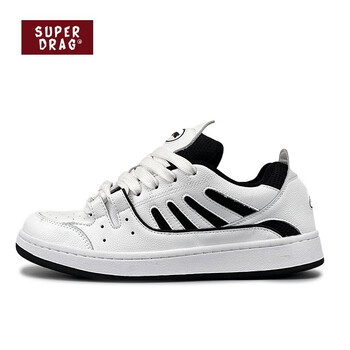 luzaot x superdrag国潮牌黑白复古面包鞋男女原创低帮百搭情侣休闲