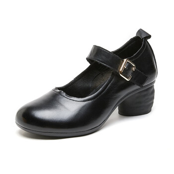 女士单鞋>冰玉丰姿>冰玉丰姿真牛皮春秋款皮鞋复古单鞋牛皮玛丽珍妈妈