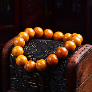 潘家园捡漏轩野回流老蜜蜡手串单圈原石佛珠老型手链臻藏款珠径12mm