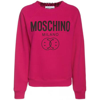 moschino莫斯奇诺 女士 smiley logo棉质平纹针织卫衣 桃红色/黑色 42