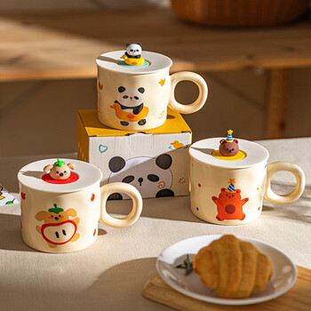 摩登主妇马克杯带盖陶瓷杯子水杯早餐杯情侣咖啡杯茶杯圣诞生日礼物