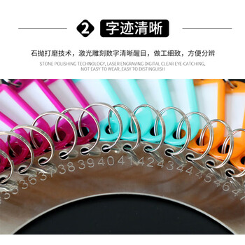 得印30位钥匙盘钥匙环圈钥匙扣彩色钥匙牌7447金属钥匙收纳盘可标记钥匙板分类管理锁匙串1/个 得印30位钥匙盘钥匙环圈钥匙扣彩色钥匙牌7447金属钥匙收纳盘可标记钥匙板分类管理锁匙串1/个