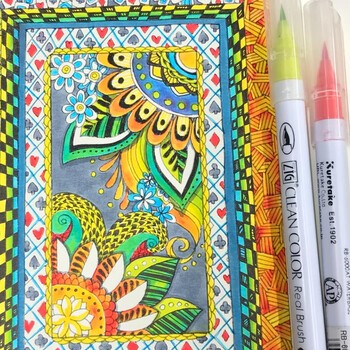 吴竹（KURETAKE）日本进口ZIG软尖笔水彩笔马克笔勾线笔48色套装RB-6000AT/48V元旦文具礼盒女孩生日礼物