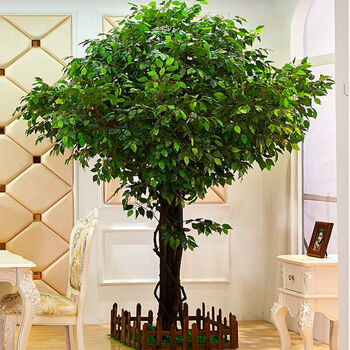 仿真榕树植物盆景 商场客厅装饰假植物 绢花绿榕树大型绿植榕叶 1.