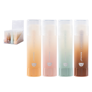 得力黄油小熊固体胶棒高粘度儿童手工棒棒胶无甲醛ACR果冻胶棒高粘顺滑 办公用品15g颜色随机NS146-B