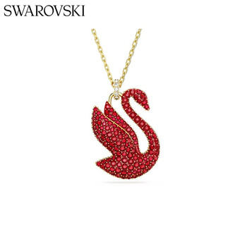 林越王一博同款 施华洛世奇 iconic swan 红色天鹅项链 5649773 49773