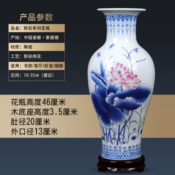 ⭐️美品⭐️大型中国景德镇花瓶 大型中国粉彩花朵装饰花瓶// 景德镇- 20 世纪– Diddenantiques