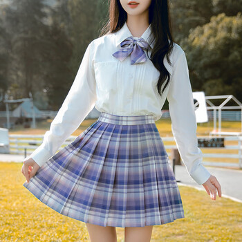 汉萝可原创jk制服裙正统现货学生装短裙校服格裙女高中生学院风百褶裙