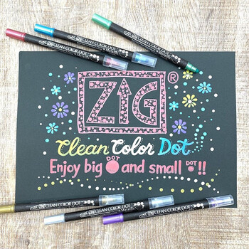 吴竹（KURETAKE）文具大赏进口ZIG圆点笔点点笔金属6色套装TC-8100/6V水彩笔