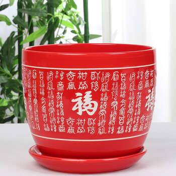 红色花盆陶瓷价格报价行情- 京东