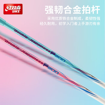 红双喜（DHS）羽毛球球拍对拍套装训练比赛超轻耐打成人学生防磨羽拍 P200附3球